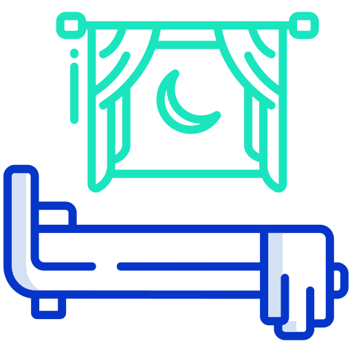 Sleeping furniture and household sleeping night icon