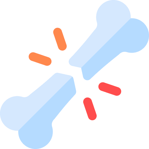 Broken bone crack broken bone medical icon