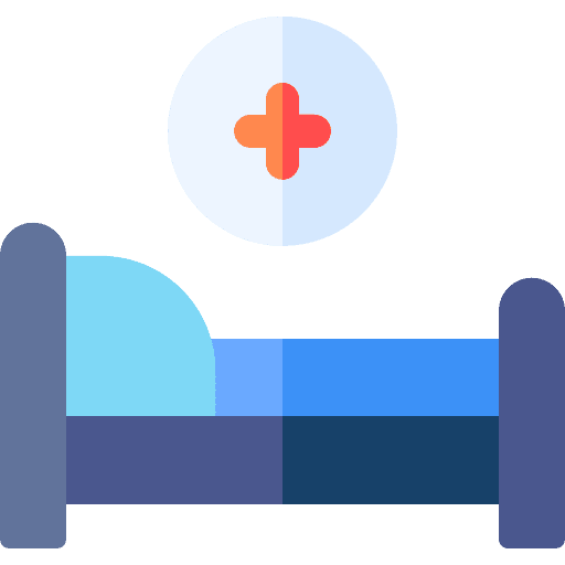 Hospital bed medical assistance health clinic healthcare and medical icon