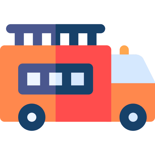 Firefighter car security fire truck transport icon