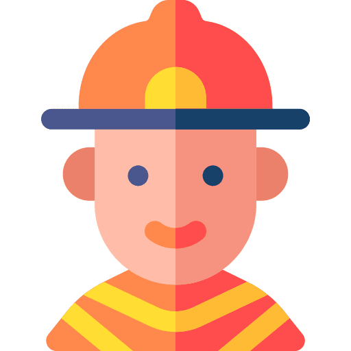 Firefighter occupation job helmet icon