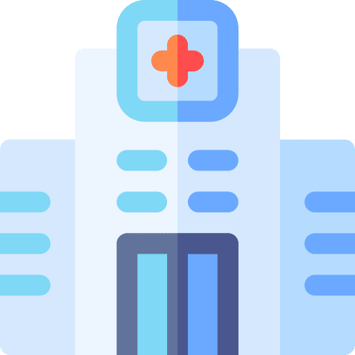 Hospital healthcare and medical health clinic building icon