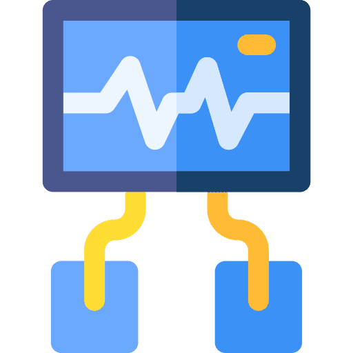 Defribillator medical tools hospital emergency kit icon