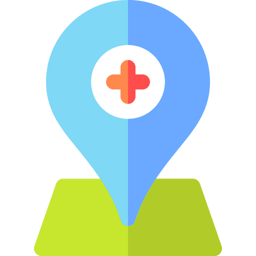 Location hospital map point maps and location icon