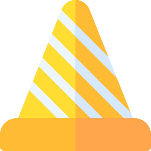 Traffic cone urban warning signaling icon