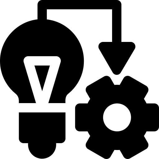 Implementation creativity tech process icon