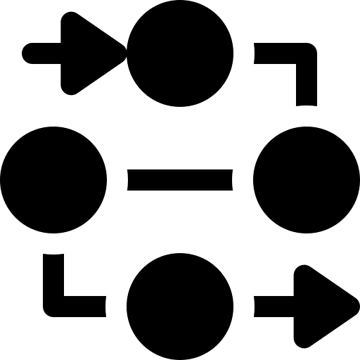 Process sequence business and finance flow chart icon