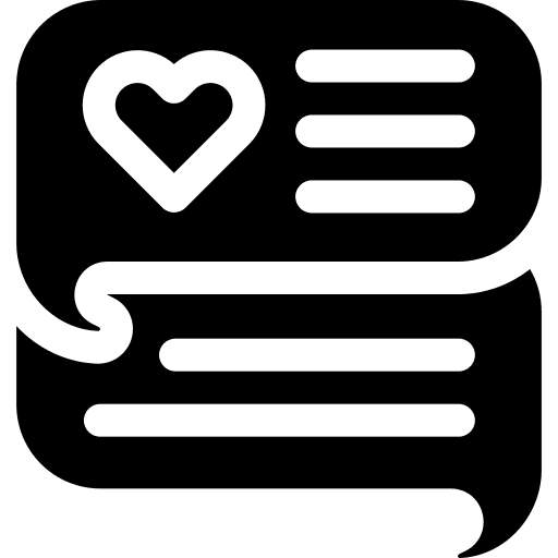 Chat romantic heart communications icon