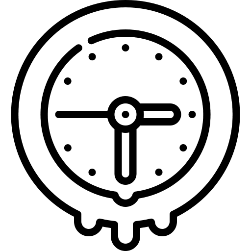 Clock slow melting wall clock icon