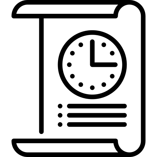 Time tracking time and date time waiting list icon