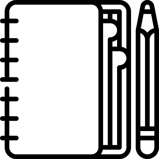 Agenda planner pencil bookmark icon