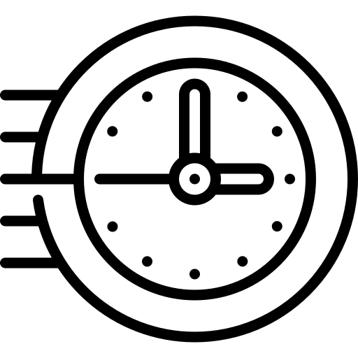 Fast time clock short term hurry icon