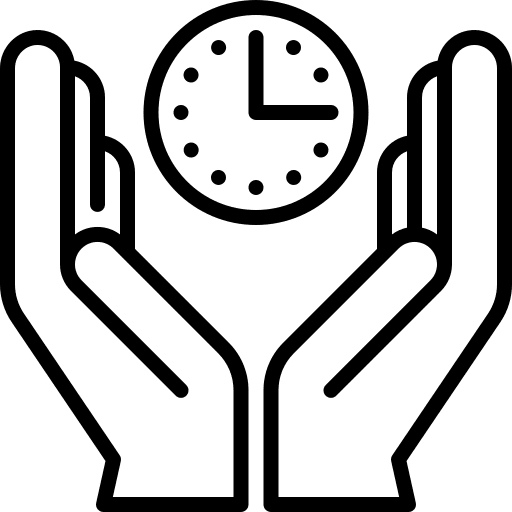 Time management save time clock care icon