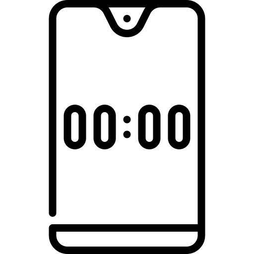 Timer smartphone minutes time and date icon
