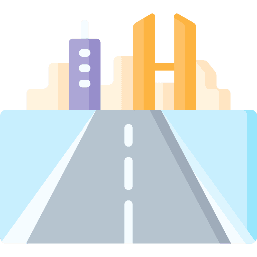 City straight line street route icon