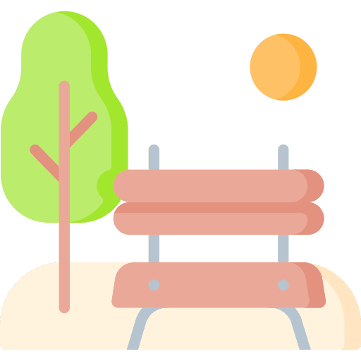 Park bench recreation nature icon