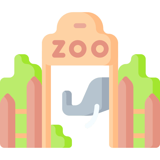 Zoo animals city building icon