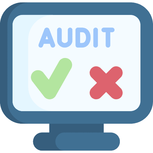 Audit correct computer check icon