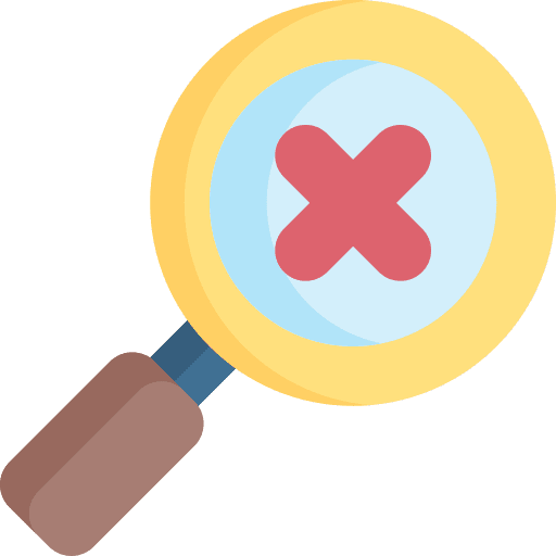 Audit cross search verification icon