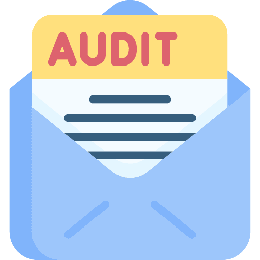 Audit magnifying glass analysis audit icon