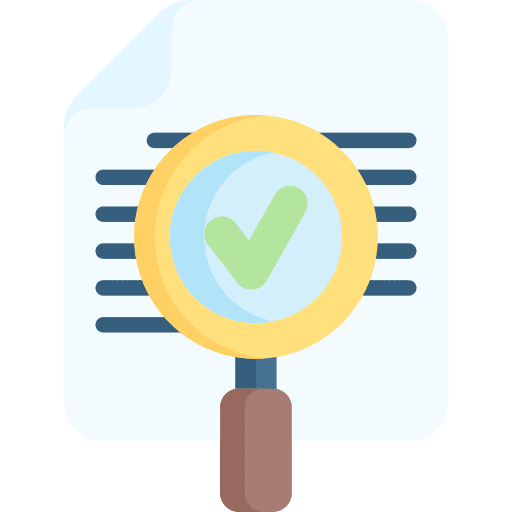 Search paperwork fact audit icon