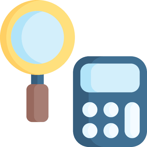 Audit magnifying glass calculation audit icon