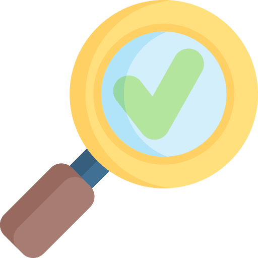 Passed magnifying glass audit passed icon