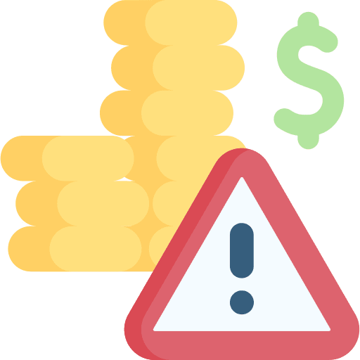 Warning business and finance alert security icon
