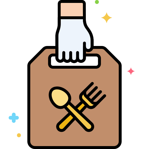 Meals take away lunch delivery icon