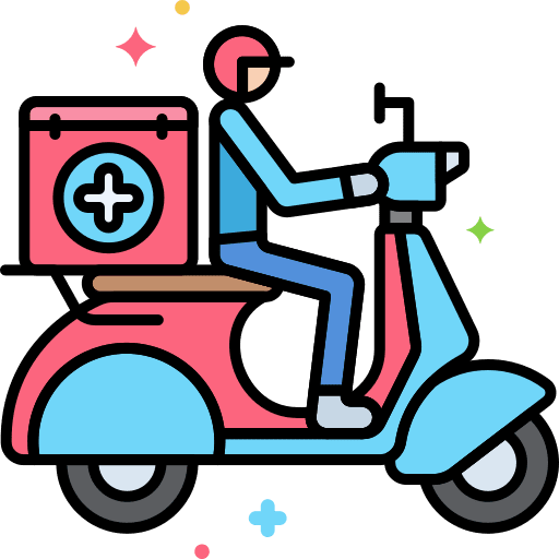 Medicines pharmacy shipping and delivery supplies icon