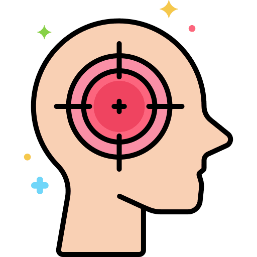 Focus healthcare and medical aim objective icon