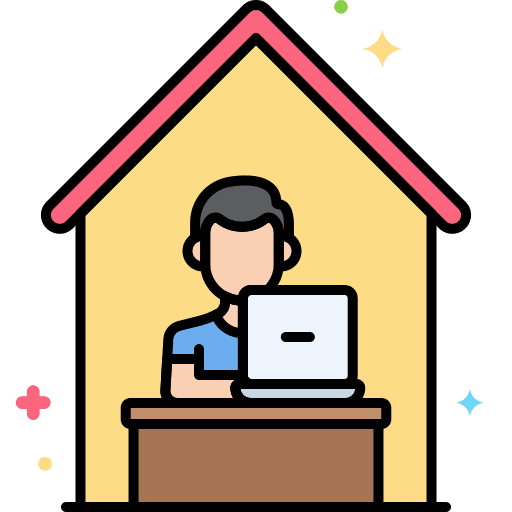 Work from home working at home remote office icon