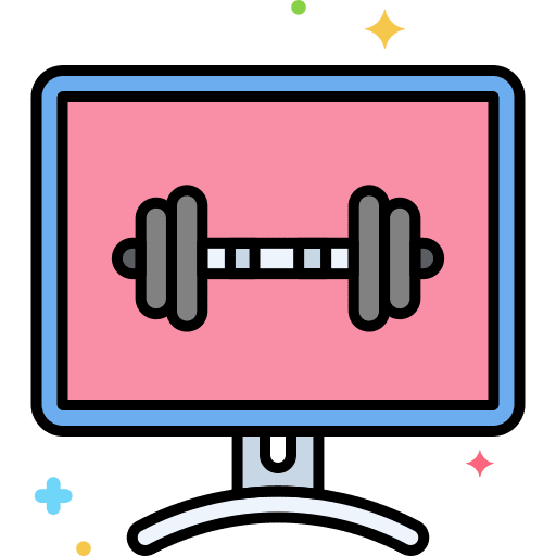 Workout instructor gym healthcare and medical icon