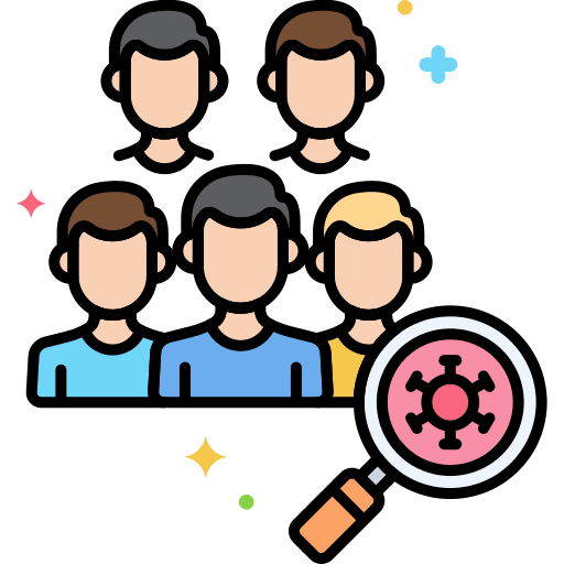 Testing post mass epidemic prevention icon