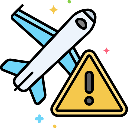 No travelling avoid tourism no flight icon