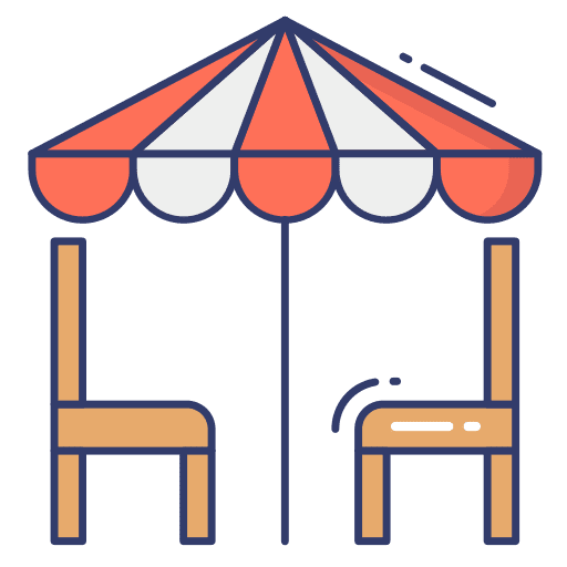 Sitting seat food and restaurant bench icon