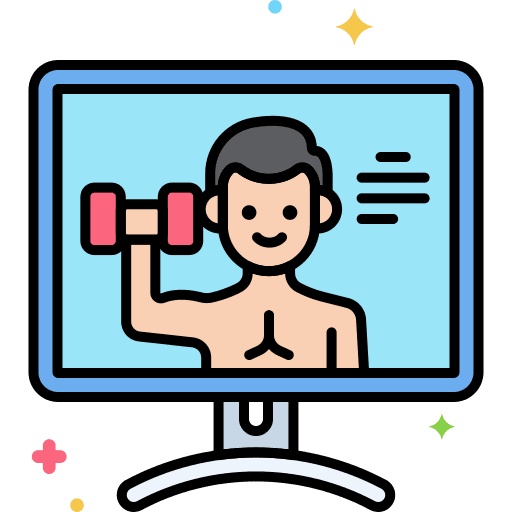 Trainer trainer virtual reality glasses fitness icon