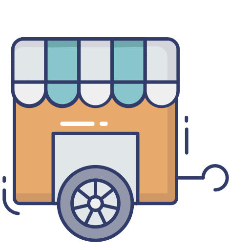 Food cart stall food and restaurant booth icon