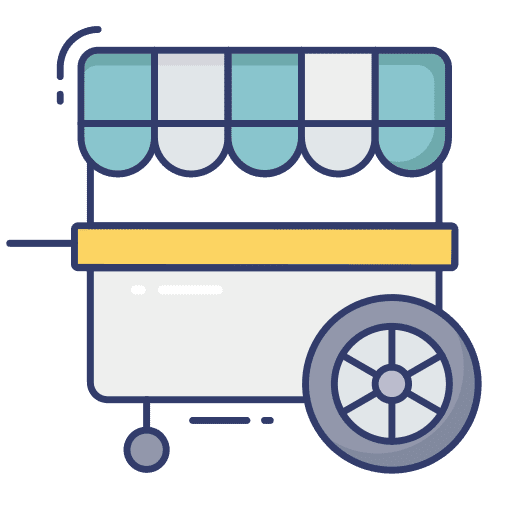 Food stall cart food food and restaurant icon