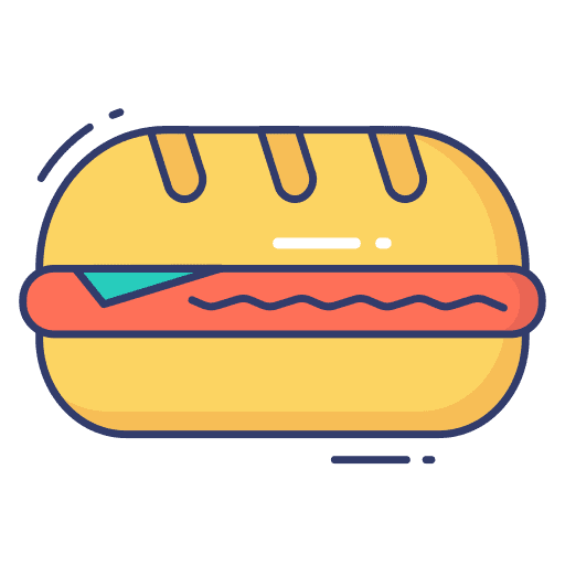 Hot dog food and restaurant sausage hot dog icon