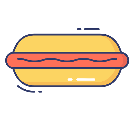 Hot dog sausage hot dog bun icon