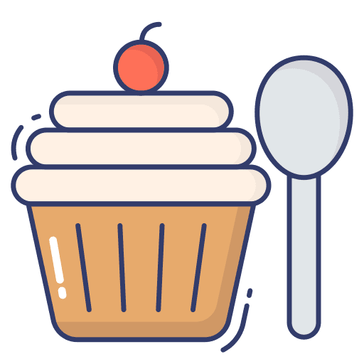Cup cake sweet spoon cup cake icon