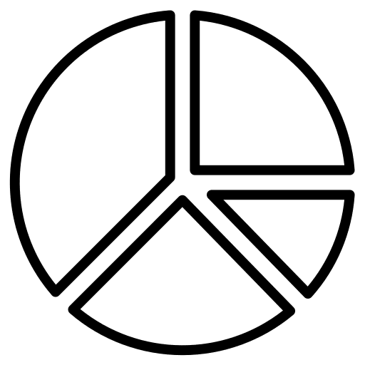 Pie chart graph diagram fraction icon