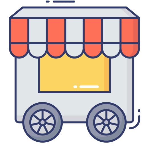 Shop food and restaurant food stand shop icon
