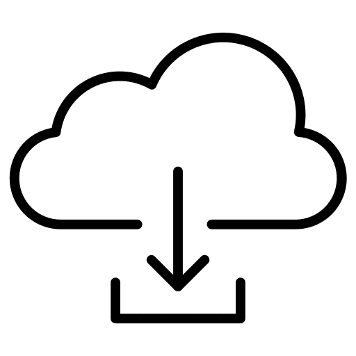 Cloud down arrow cloud computing cloud icon