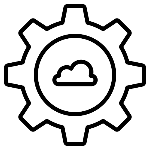 Cogwheel setting cloud configuration icon