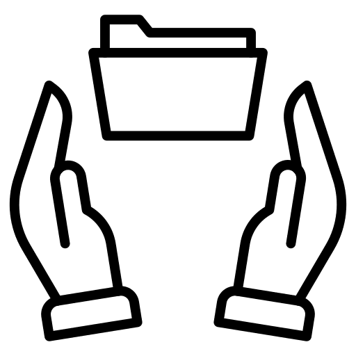 Hands care protection document icon