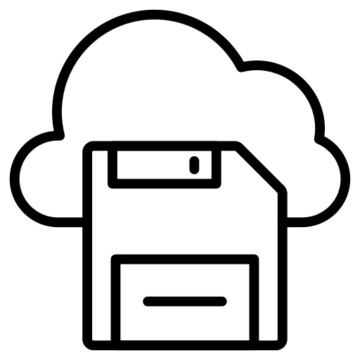 Cloud data storage floppy disk icon