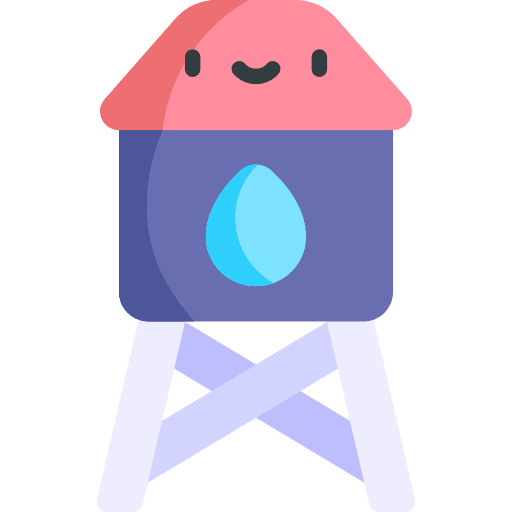 Water tank water supply construction and tools truck icon