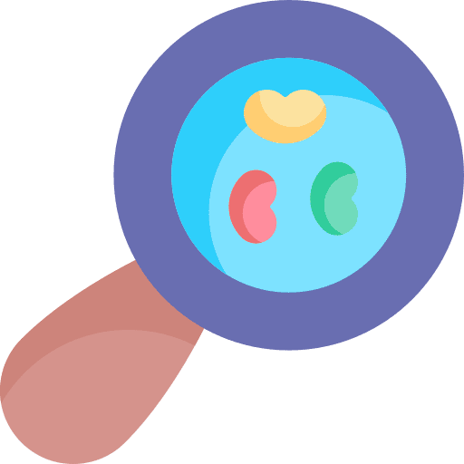 Research magnifying glass research farming and gardening icon